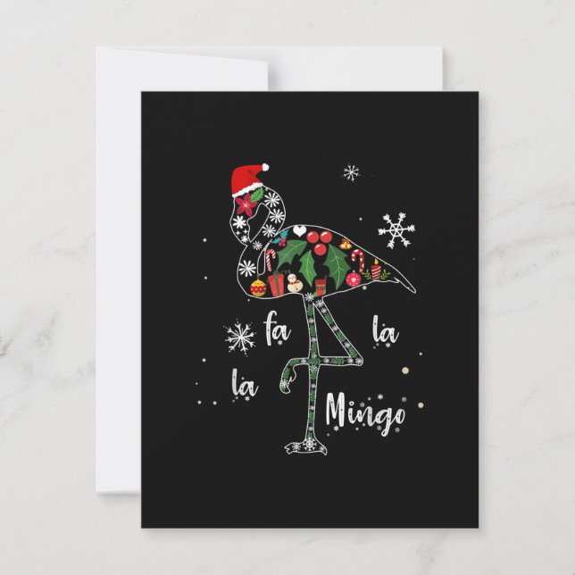 Invitación Flamenco Divertido Navidad Xmas (Anverso)