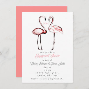 Invitación Flamencos rosados Flamingo con ducha