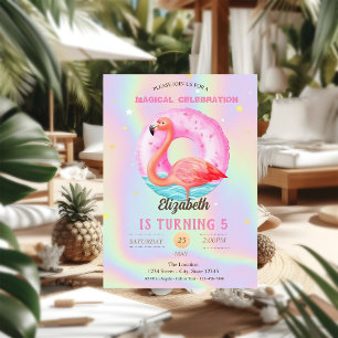 Invitación Flamencos rosados geniales flotador de piscina hol