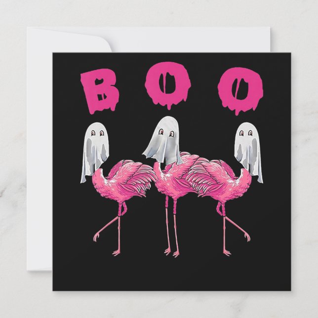 Invitación Flamencos| Vestido Flamingo Boo Halloween (Anverso)