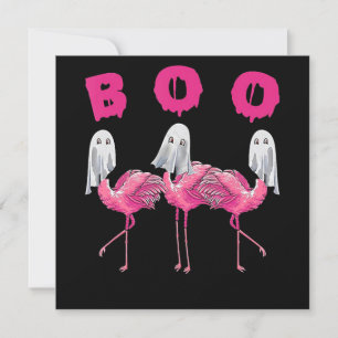 Invitación Flamencos  Vestido Flamingo Boo Halloween