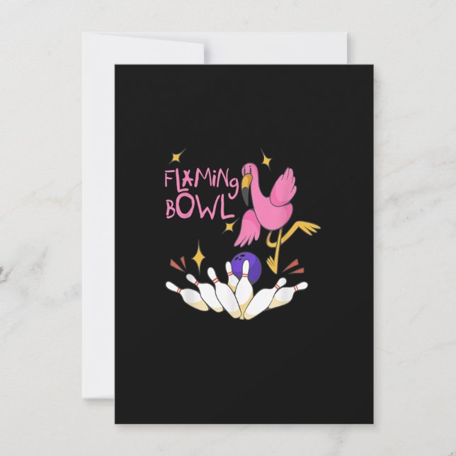 Invitación Flamingbowling Evento femenino Chica Flamingo Bow (Anverso)
