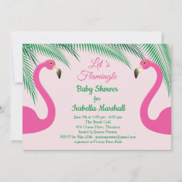 Invitación Flamingle Baby Shower - rosa