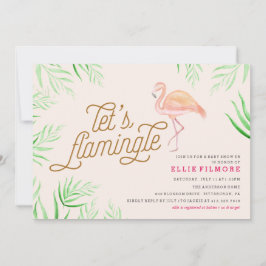 INVITACIÓN FLAMINGLE DE BABY SHOWER FLAMINGO