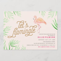 INVITACIÓN FLAMINGLE DE BABY SHOWER FLAMINGO
