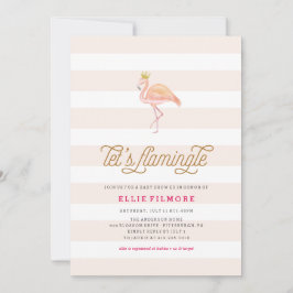 INVITACIÓN FLAMINGLE DE BABY SHOWER FLAMINGO
