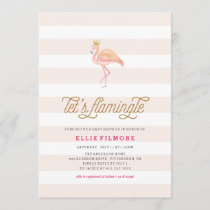INVITACIÓN FLAMINGLE DE BABY SHOWER FLAMINGO