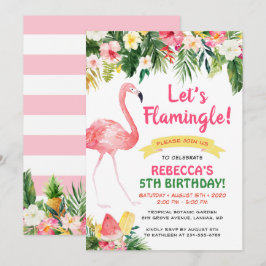 Invitación Flamingle Fiesta de cumpleaños de niños de verano