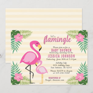 Invitación Flamingle Flamingo Baby Shower