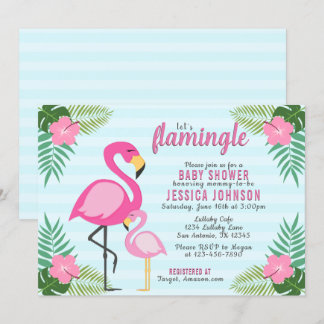 Invitación Flamingle Flamingo Baby Shower