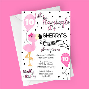 Invitación Flamingle Flamingo Birthday Party