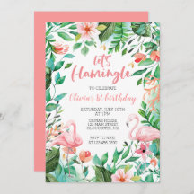 Flamingle Flamingo de primer cumpleaños tropical