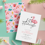 Invitación Flamingle Flamingo rosa moderno con 30 años<br><div class="desc">Flamingle Flamingo rosa moderno con invitación a los 30 años</div>
