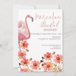 Invitación Flamingle Floral Bridal Shower
