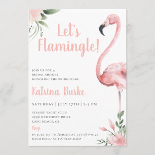Invitación Flamingle Floral Bridal Shower