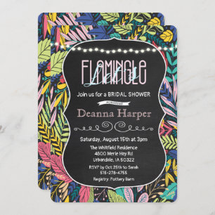 Invitación Flamingle Tropical Bridal Shower