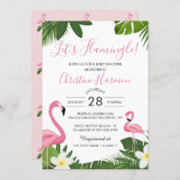 Flamingle Tropical Pink Flamingo Baby Shower