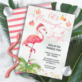 Invitación Flamingle y Jingle Tropical Flamingo Fiesta