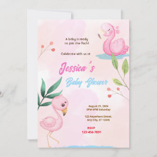Invitación Flamingo Baby Shower