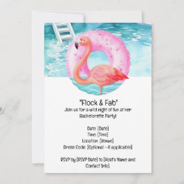 Invitación Flamingo Bridal Shower Pool Fiesta
