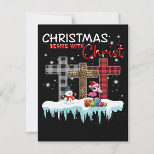 Invitación Flamingo de Amor de Cristo de Navidad