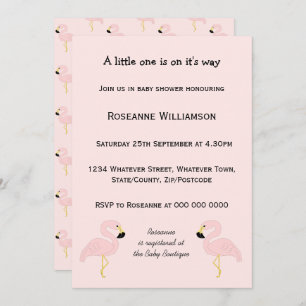 Invitación Flamingo Design Baby Shower