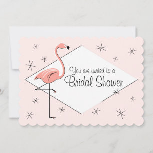 Invitación Flamingo Diamante Rosa Bridal Ducha