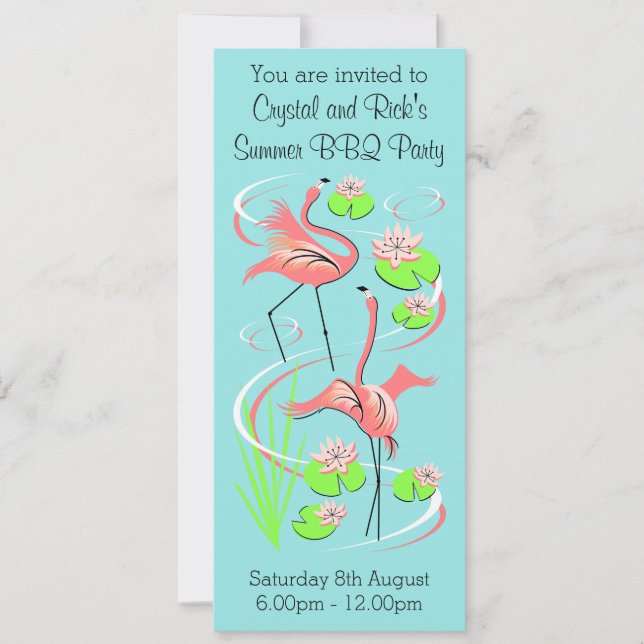 Invitación Flamingo Fandango Slim Duo (Anverso)