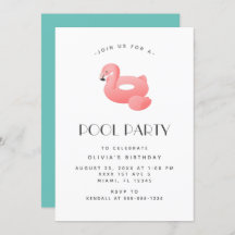 Flamingo Float Pool Fiesta Cumpleaños