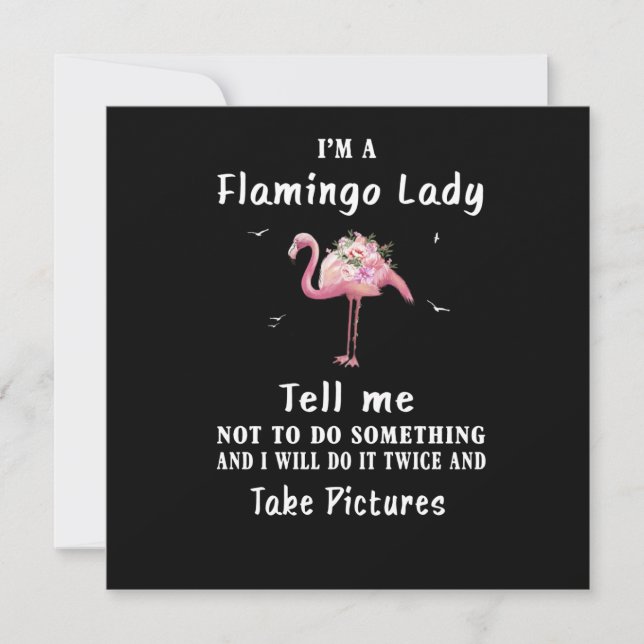 Invitación Flamingo Gift | Soy una dama de flamenco (Anverso)