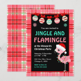 Invitación Flamingo Holiday Christmas Party