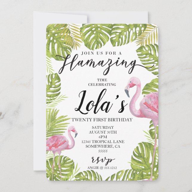 INVITACIÓN FLAMINGO INVITE (Anverso)