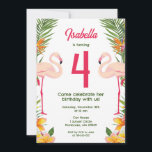 Invitación Flamingo Kids Cumpleaños<br><div class="desc">Esta invitación a los niños de Flamingo Rosado al cumpleaños es una forma divertida de invitar a amigos y familiares a su flamencor a su fiesta temático!</div>