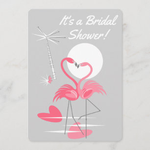 Invitación Flamingo Love Bridal Shower vertical