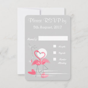 Invitación Flamingo Love Wedding RSVP