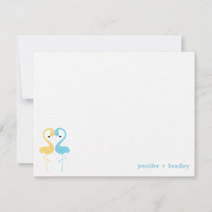 Invitación Flamingo Pareja Personalizado Flat Gracias Notas
