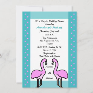 Invitación Flamingo Parejas Parejas Parejas Ducha Invitacione