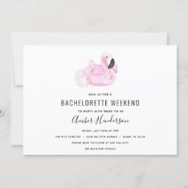 Invitación Flamingo Pool Float Bachelorette Itinerary