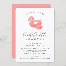 Invitación Flamingo Pool Float Minimal Bachelorette Party