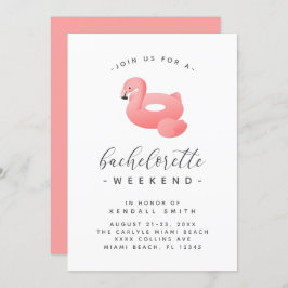 Invitación Flamingo Pool Float Minimal Bachelorette Weekend