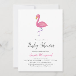 Invitación Flamingo rosa Baby Shower moderno