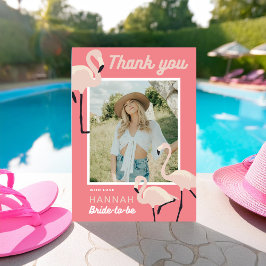 Invitación Flamingo rosa caliente Ducha de novias Gracias tar