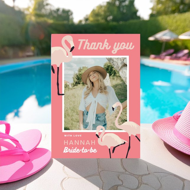 Invitación Flamingo rosa caliente Ducha de novias Gracias tar (Subido por el creador)