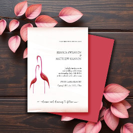 Invitación Flamingo rosa dorado exótico
