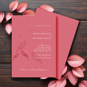 Invitación Flamingo rosa elegante exótico