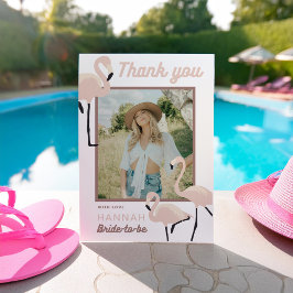 Invitación Flamingo rosa retro Ducha de novias Gracias tarjet
