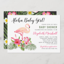 Flamingo rosa tropical Aloha Baby Shower
