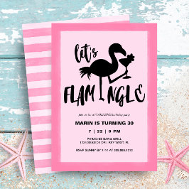 Invitación Flamingo rosa tropical Cumpleaños de Flamingo