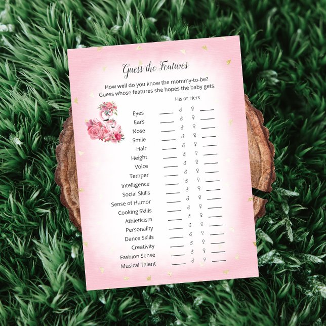 Invitación Flamingo Rosado Ballerina Adivina Cuenta Con Un Ju (Subido por el creador)