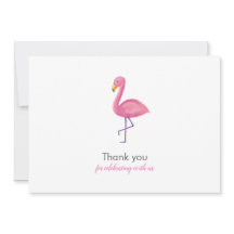 Flamingo Rosado Moderno Baby Shower Gracias
